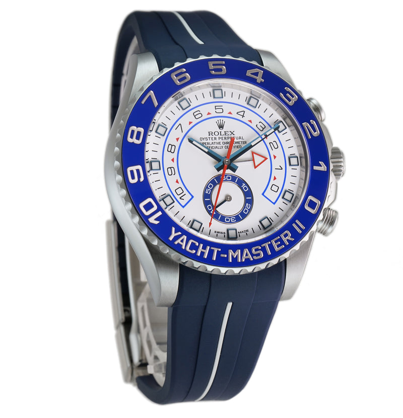 Regatta Chronograph 44mm Blue Hands on RubberB  Bracelet Included