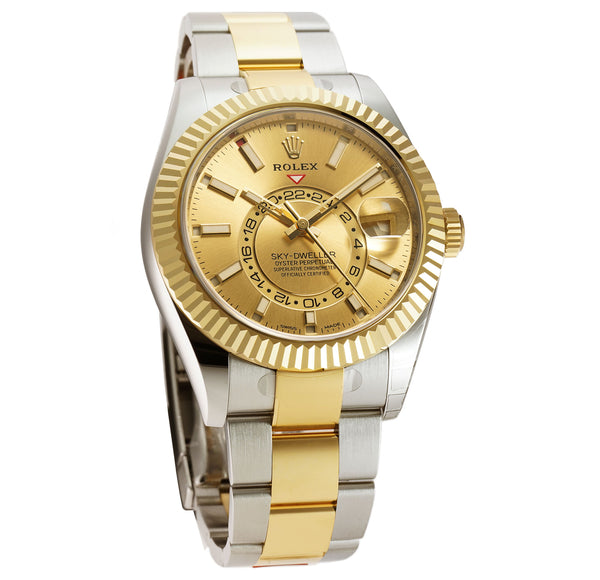Steel & 18k Yellow Gold 42mm Champagne Index Dial