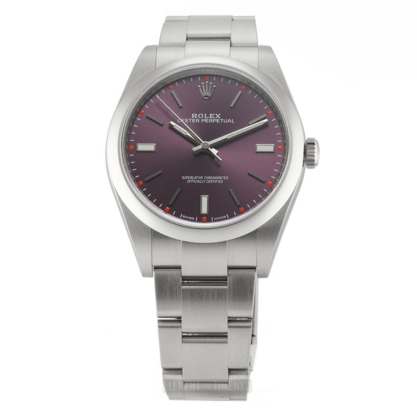 39mm No-Date Stainless Steel Red Grape Dial