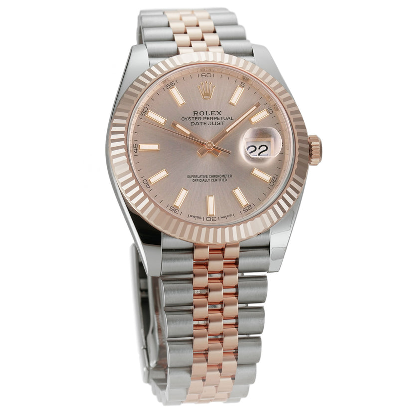 41mm Steel & Everose Gold Fluted Bezel Jubilee Sundust Dial