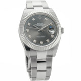 41mm Steel & 18k White Gold Fluted Bezel Rhodium Diamond Dial Oyster
