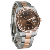 41mm Steel & Everose Gold Chocolate Diamond Dial Oyster Bracelet