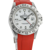 40mm White Dial On Rubber B & Steel Bracelet Included
