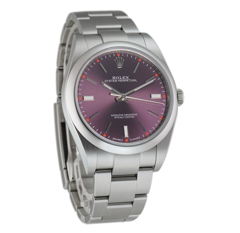 39mm No-Date Steel Red Grape Purple Index Dial 01/2018