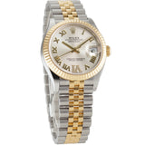 31mm Steel And 18k Yellow Gold Silver Roman Diamond Dial Jubilee Bracelet