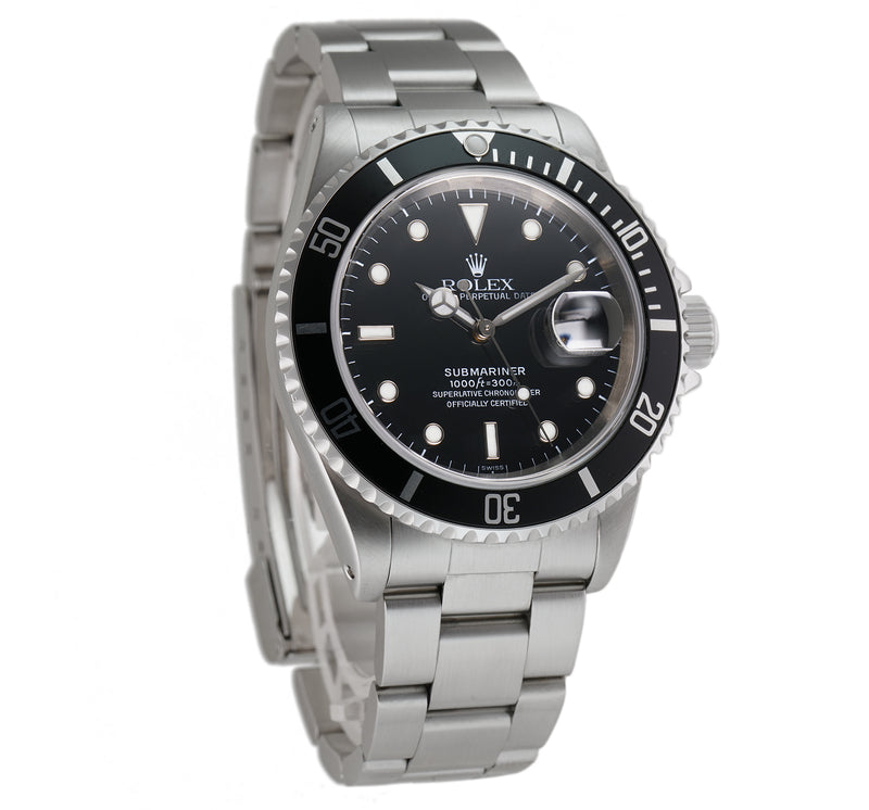 Date 40mm A Serial Transitional Swiss Only Black Dial Circa 1999