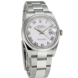 36mm Steel White Roman Dial Oyster Bracelet