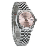 31mm Steel Pink Index Dial 18k Fluted Bezel Jubilee Bracelet
