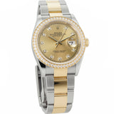 36mm Steel & Yellow Gold Champagne Diamond Dial & Bezel On Oyster Bracelet