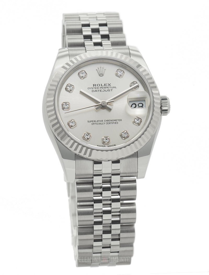 Stainless Steel 31mm Silver Diamond Dial