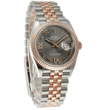 36mm Steel & Everose Gold Slate Roman Diamond VI & IX Dial Jubilee Bracelet