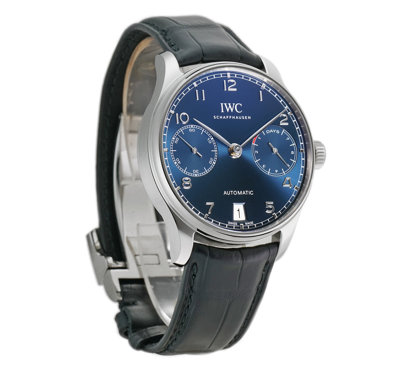 Portugieser 7 Day Automatic Steel 42mm Blue Dial