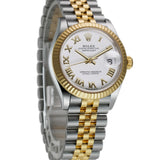 31mm Steel And 18k Yellow Gold White Roman Dial Jubilee Bracelet