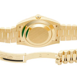 40mm 18k Yellow Gold President Diamond Bezel Black Baguette Diamond Dial
