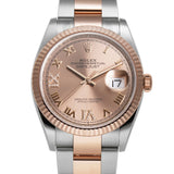 36mm Steel & Everose Gold Rose Roman Diamond VI & IX Dial Oyster Bracelet