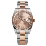 36mm Steel & Everose Gold Rose Roman Diamond VI & IX Dial Oyster Bracelet