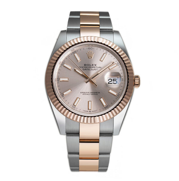 41mm Steel & Everose Gold Fluted Bezel Sundust Index Dial Oyster