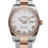 36mm Steel & Everose Gold White Roman Dial Oyster Bracelet