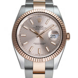 41mm Steel & Everose Gold Fluted Bezel Sundust Index Dial Oyster