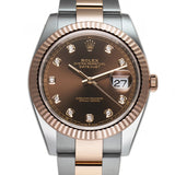 41mm Steel & Everose Gold Chocolate Diamond Dial Oyster Bracelet