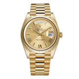 40mm 18k Yellow Gold President Champagne Roman Dial