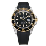 41mm Steel and Yellow Gold Ceramic Bezel Black Dial RubberB Included