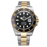 41mm Steel and Yellow Gold Ceramic Bezel Black Dial