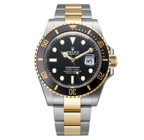 41mm Steel and Yellow Gold Ceramic Bezel Black Dial