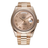41mm 18k Everose Gold President Rose Roman Dial Full Set 2015