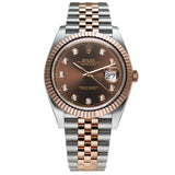 41mm Steel & Everose Gold Chocolate Diamond Dial Jubilee Bracelet