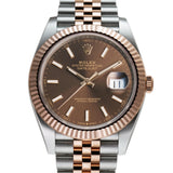 41mm Steel & Everose Gold Chocolate Index Dial Jubilee Bracelet