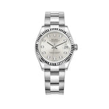 31mm Steel and 18k Fluted Bezel Silver Diamond-Set Dial Oyster Bracelet