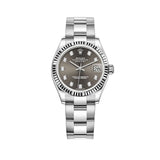 31mm Steel and 18k Fluted Bezel Dark Grey Diamond Dial Oyster Bracelet