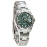 31mm Steel Mint Green Dial 18k Fluted Bezel Oyster Bracelet