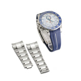 Regatta Chronograph 44mm Blue Hands on RubberB  Bracelet Included