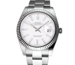 Rolex datejust 41 mm white gold fluted discount bezel