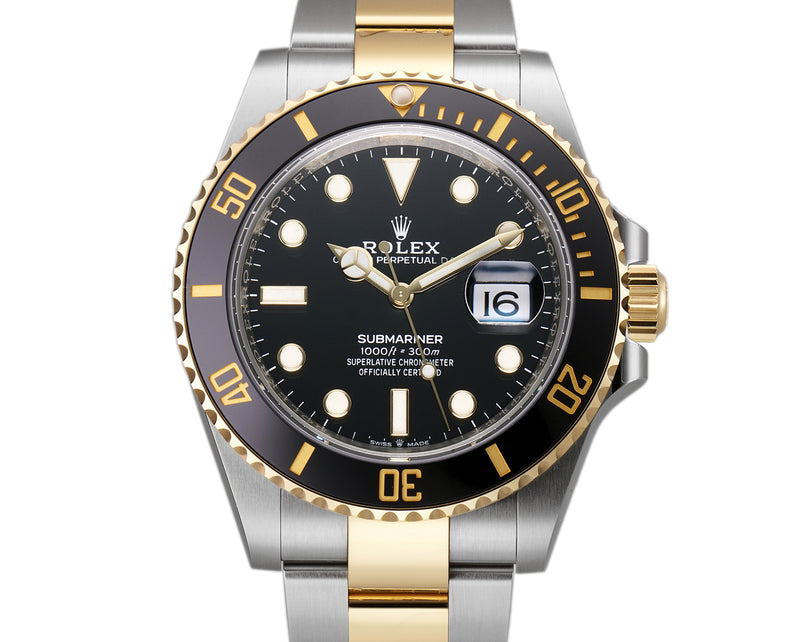 41mm Steel and Yellow Gold Ceramic Bezel Black Dial