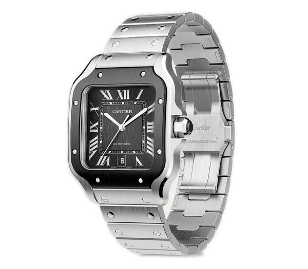 Santos De Cartier 40mm Stainless Steel Gray Dial Automatic