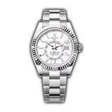 42mm Stainless Steel White Dial 18k Fluted Bezel Oyster Bracelet