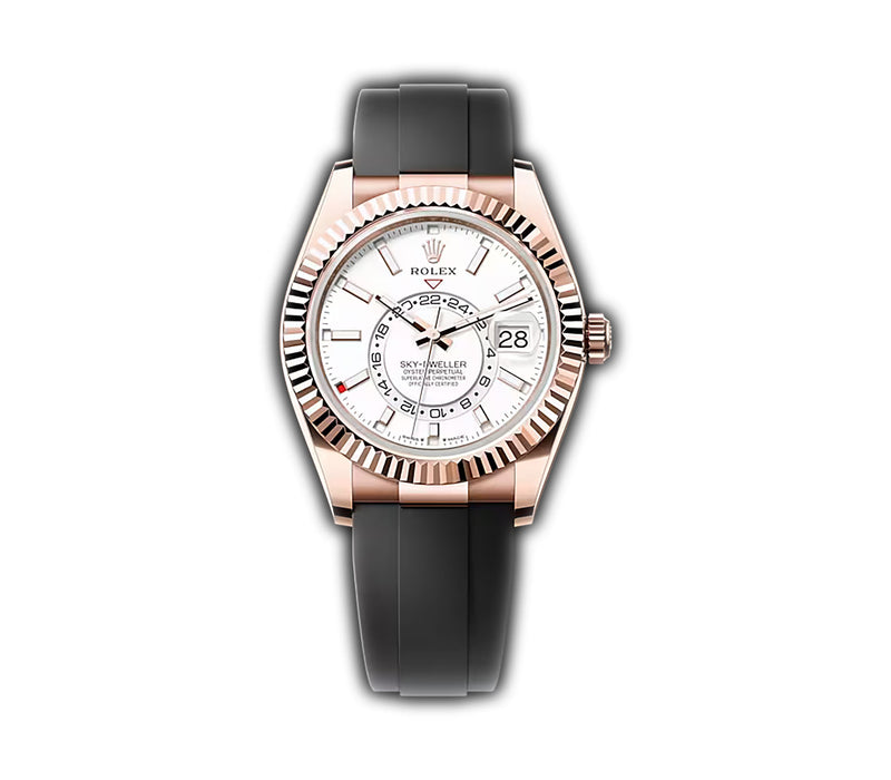 42mm 18k Everose Gold White Dial Oysterflex Bracelet