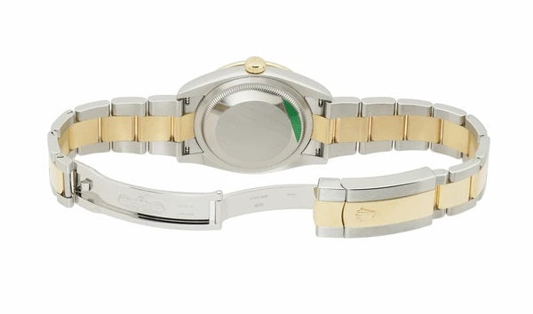 36mm Steel & Yellow Gold Diamond Bezel Champagne Index Dial On Oyster Bracelet