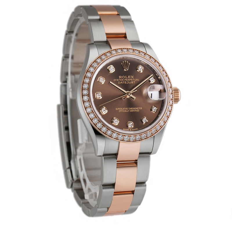 31mm Steel & Everose Gold Diamond Bezel Chocolate Diamond Dial Oyster