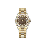 31mm 18k Yellow Gold President Diamond Bezel Black MOP Dial