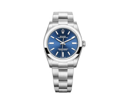 34mm No-Date Bright Blue Index Dial