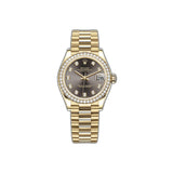 31mm 18k Yellow Gold President Diamond Bezel Dark Grey Diamond Dial