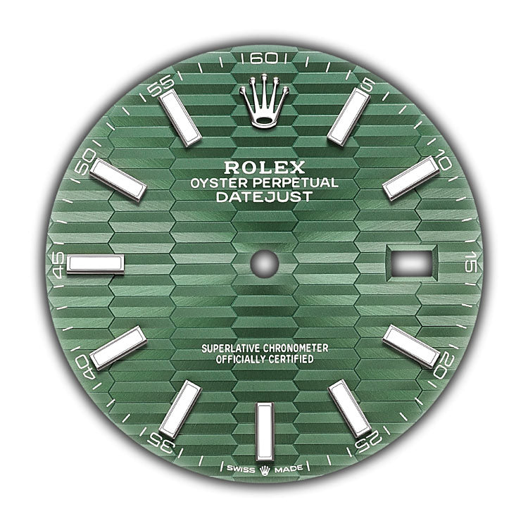 Steel 41mm Smooth Bezel Mint Green Fluted Motif Index Dial Jubilee Bracelet