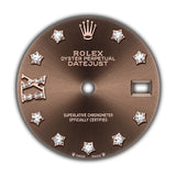 28mm Steel and 18k Everose Gold Chocolate Star Diamond Dial Oyster