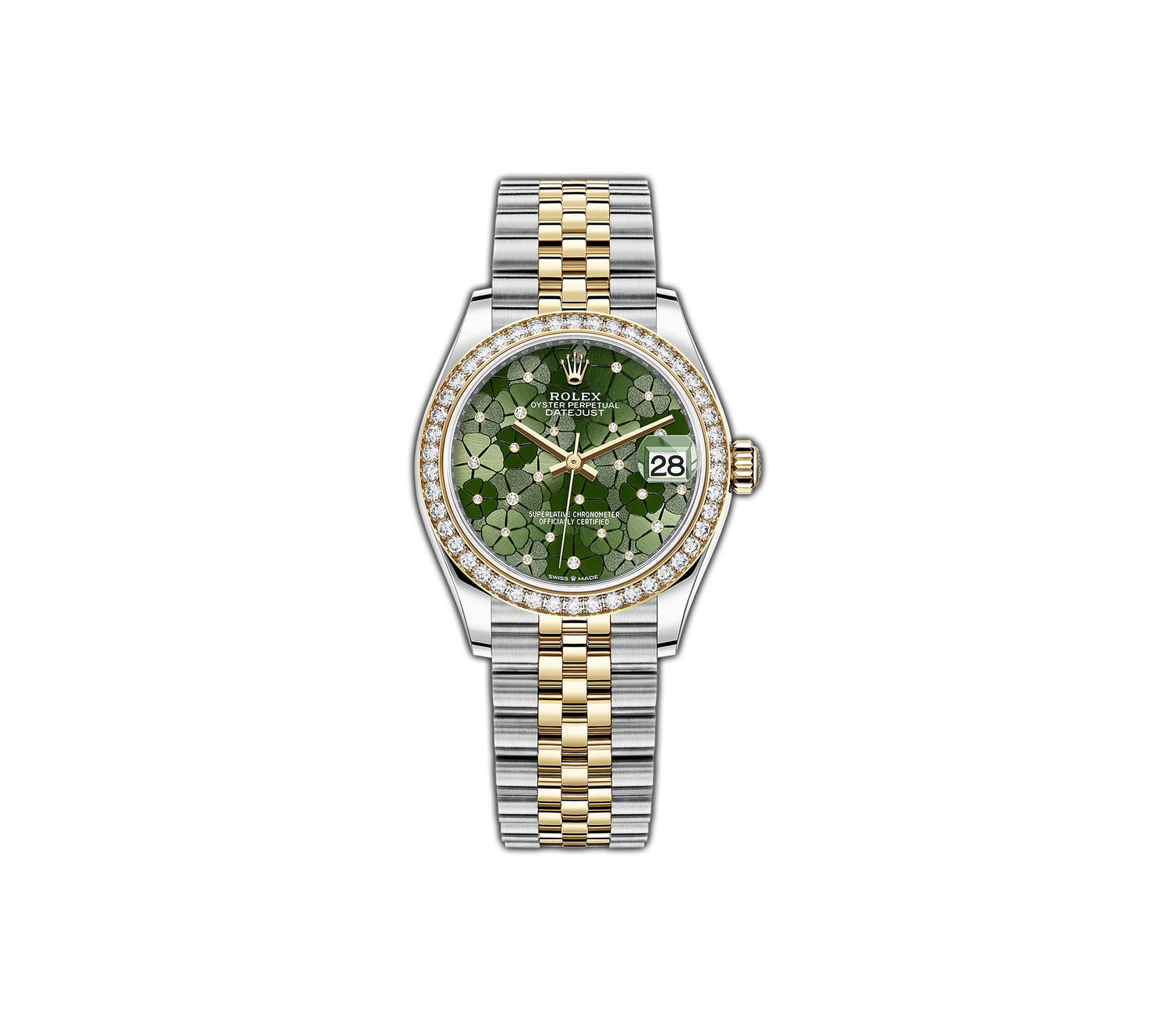 Rolex jubilee datejust green floral dial 2025 ladies automatic watch