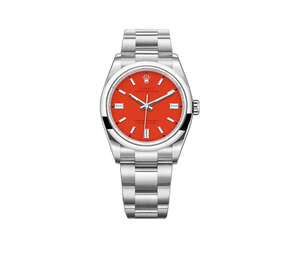 No-Date 36mm Coral Red Index Dial