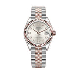 31mm Steel And 18k Everose Gold Silver Set with Diamond Dial Jubilee Bracelet